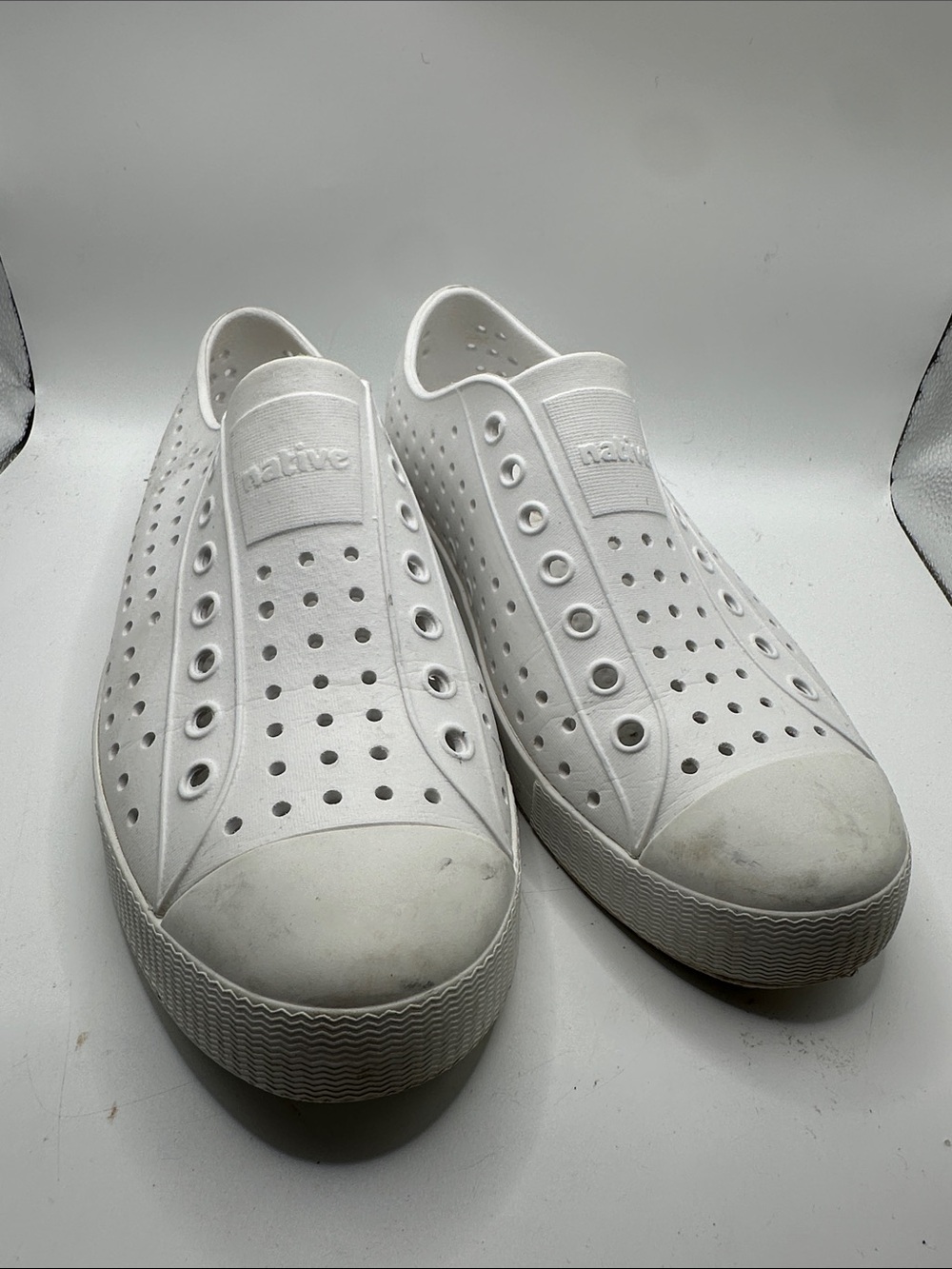Native White Slip-On Perforated Casual Loafers for Men 9 / women 11